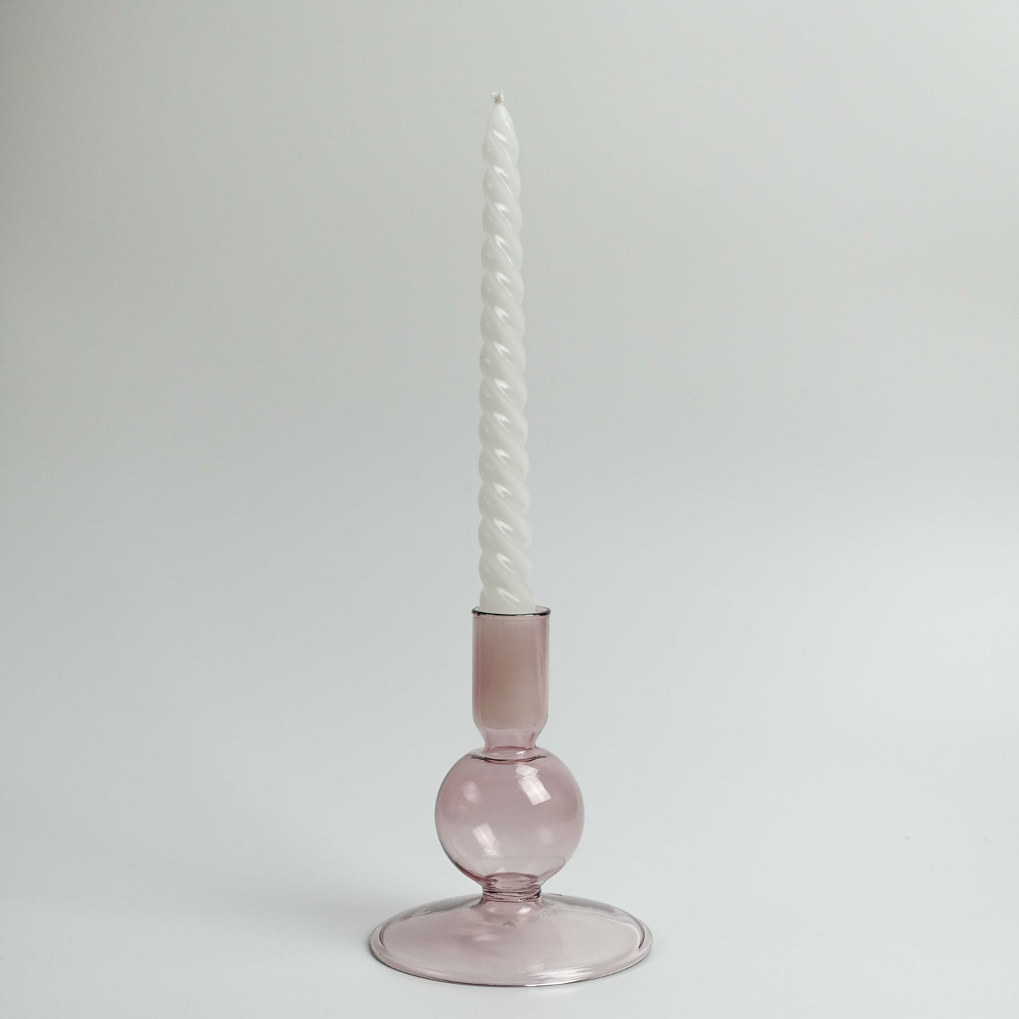 Glazen kandelaar Roze