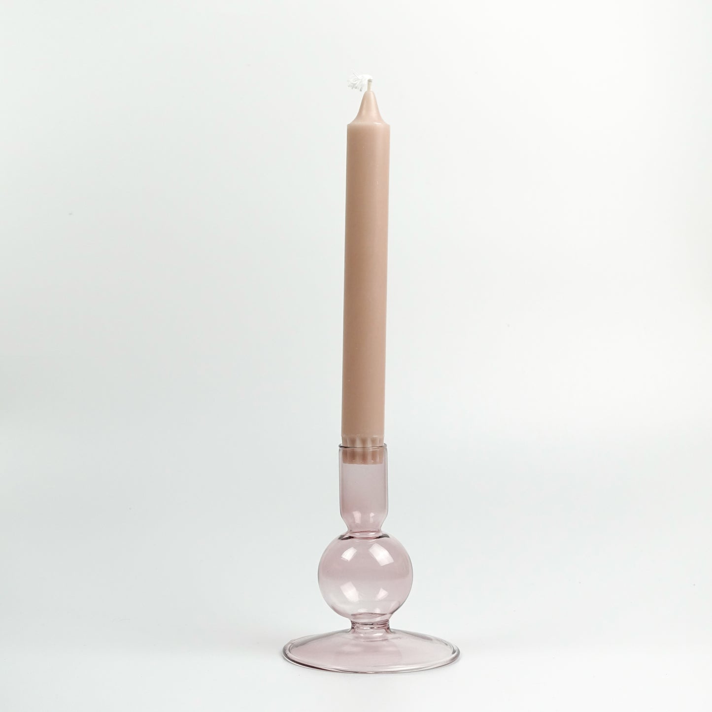 Glazen kandelaar Roze