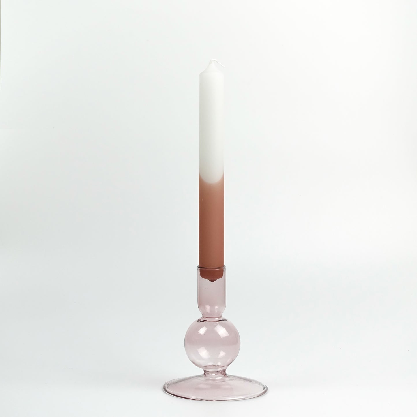 Glazen kandelaar Roze