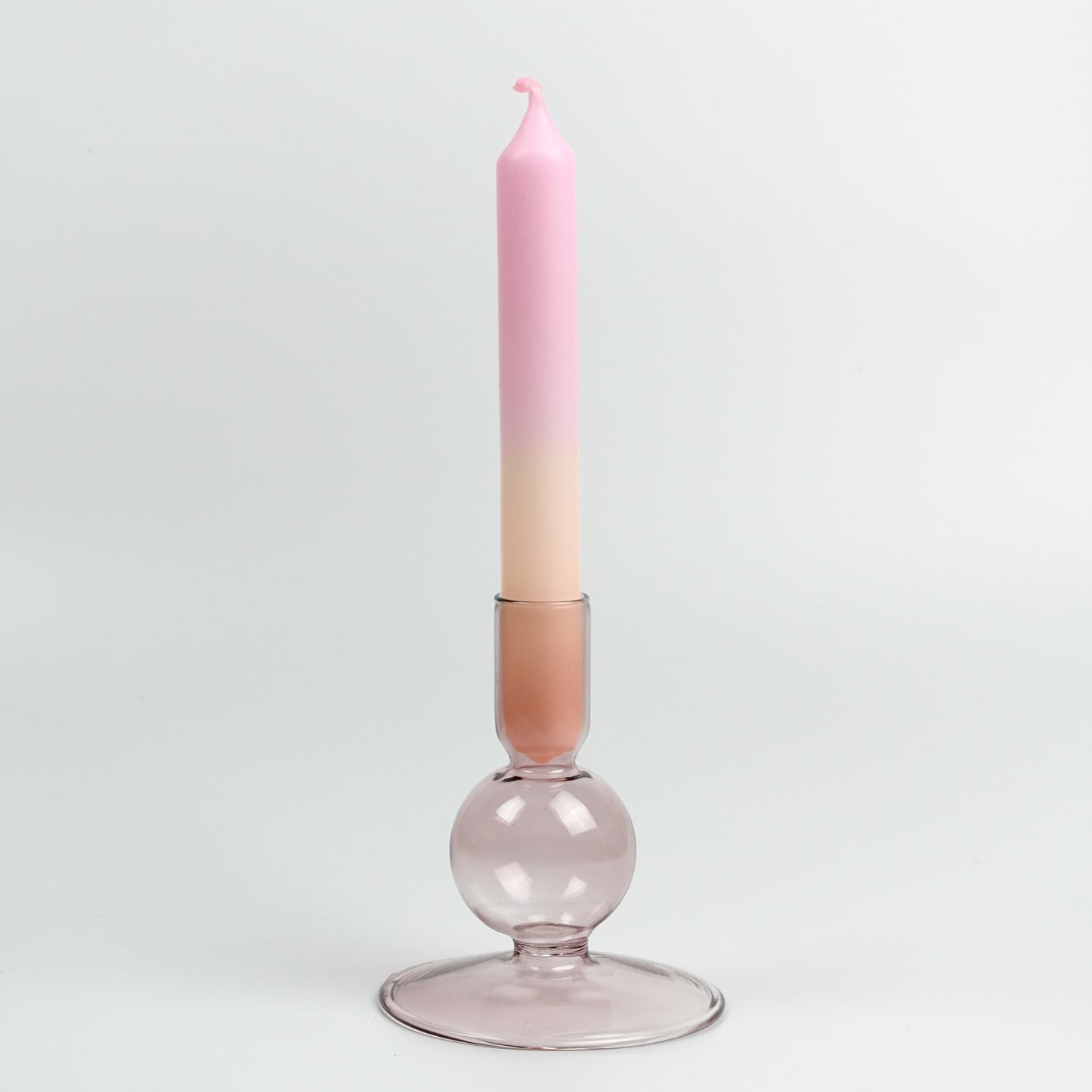 Glazen kandelaar Roze