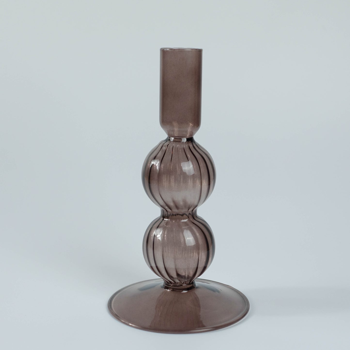 Glazen kandelaar Swirl Bubbles Brown