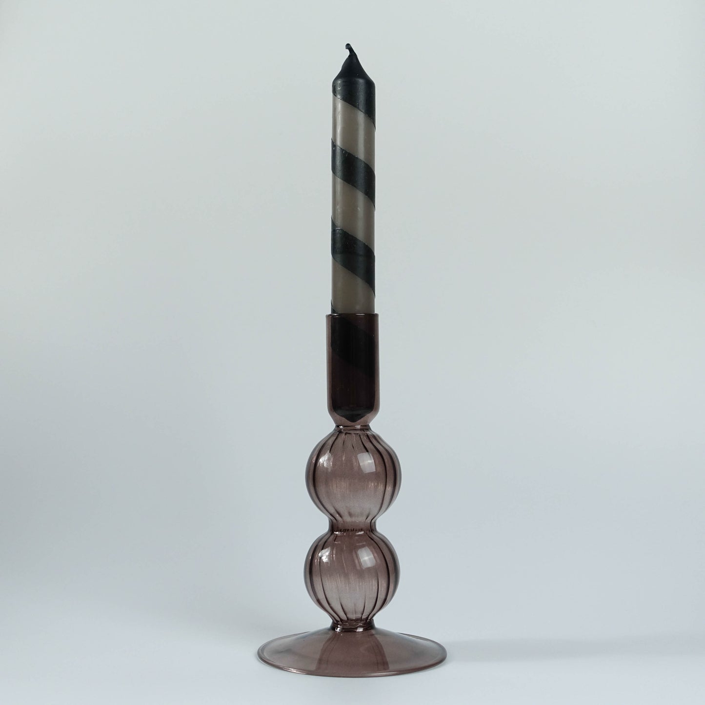 Glazen kandelaar Swirl Bubbles Brown